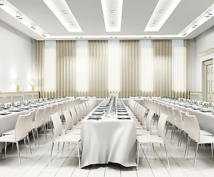 Classic Banquette Hall Interior