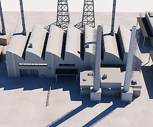 Factory Industrial 3D Model