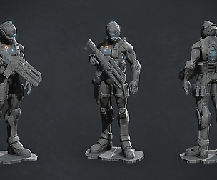 Sci-fi Policeman READY for 3D PRINTING!