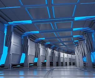 Futuristic Breathing Tunnel Curved Animated