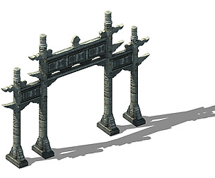 Tang Dynasty Architecture - Archway 01