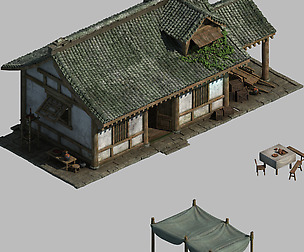 China Tang Dynasty - fisherman house 01