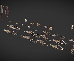 Lowpoly PBR Human Skeleton Remains