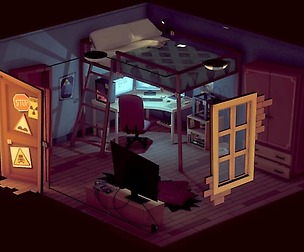 Lowpoly stylized room asset