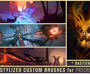 Stylized custom brushes for Procreate