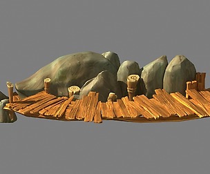 Broken - Wooden Bridge - Stone 03