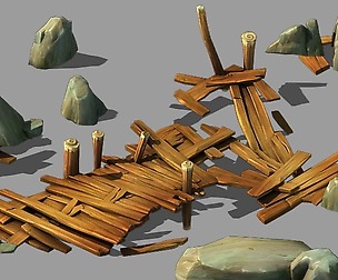 Broken - Wooden Bridge - Stone 08