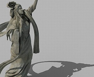 Stone sculpture - fairy flying sculpture