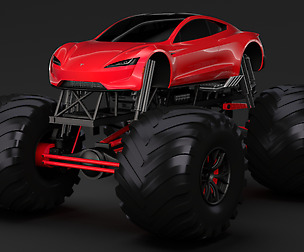 Monster Truck Tesla Roadster