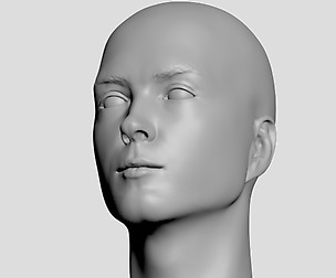Head of Ukrainian man without hair