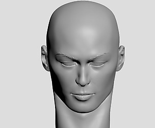 Head of Japanese man without hair