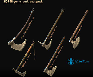 High Quality PBR Axes pack