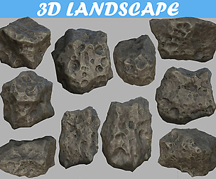 Low poly Realistic Meteor Pack