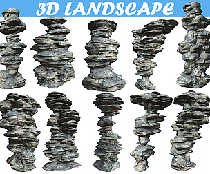 Sci-fi Rock Column Cliff Modular Pack