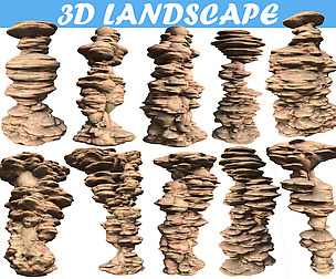 Sand Stone Column Cliff Modular Pack