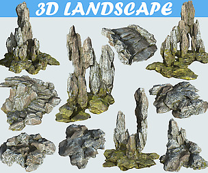 Cave Mossy Rock Modular Pack