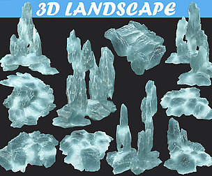 Realistic Ice Cave Block Modular Pack