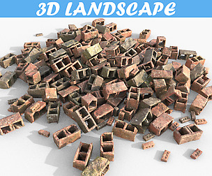 Low poly Realistic Debris Bricks
