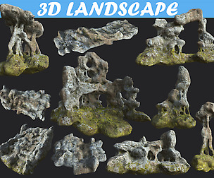 Cave Mossy Rock Modular Pack 3