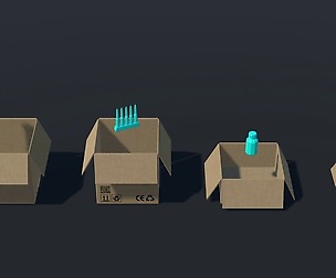 PBR Cardboard Boxes Animated And Destructible