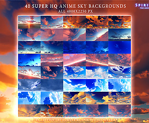 40 SUPER HQ ANIME SKY BACKGROUNDS - PACK 10