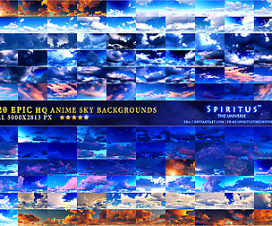 120 EPIC HQ ANIME SKY BACKGROUNDS - PACK 12