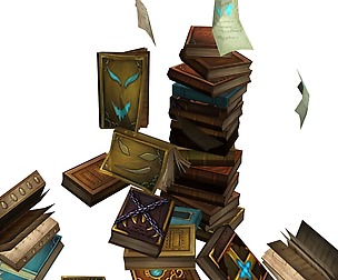 Library - Heap of messy books with ghosts