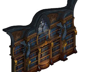 Library - shelves wall 01