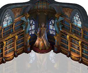Library - Bookcase Wall Corner 02