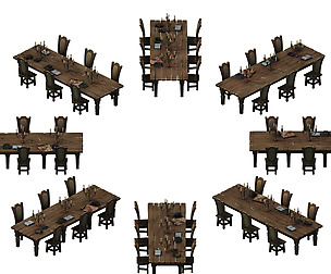 Library - Reading Tables and Chairs 01