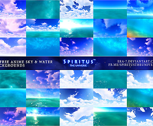 30 FREE ANIME SKY AND WATER BACKGROUNDS - PACK 28