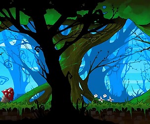 2D hand painted forest