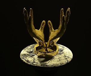 golden hand statue 10