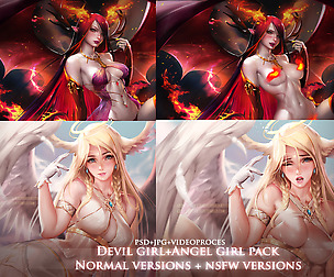 Devil & Angel girl sfw/nsfw pack