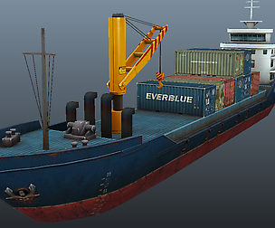 Cargo Ship - low poly