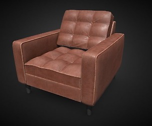 Leather Armchair PBR Game Asset