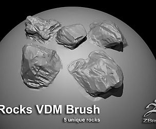 Rocks VDM Brush for ZBrush