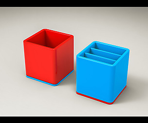 Cubicle style rotatable pen holder