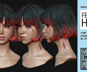 Female Anime Head #3 - Akane
