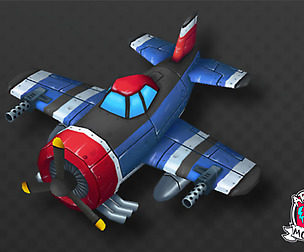 Cartoon Vintage Fighter Plane