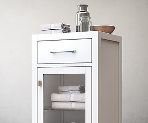 RH Hutton glass single-drawer base