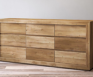 RECLAIMED RUSSIAN OAK 9-DRAWER DRESSER