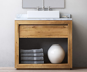 RECLAIMED RUSSIAN OAK SINGLE WASHSTAND DECK MOUNT