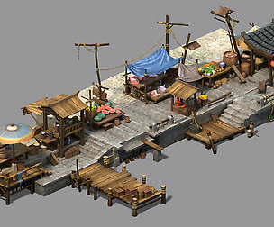 Peach Blossom Island - Marina - Commercial Port