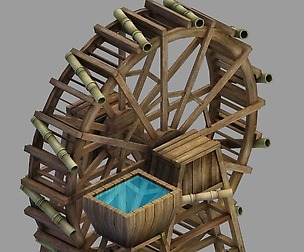 Field - Riverside Waterwheel 01