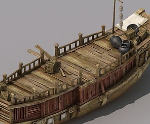 Traffic - Large wooden boat 2701