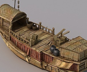Traffic - Large wooden boat 2703