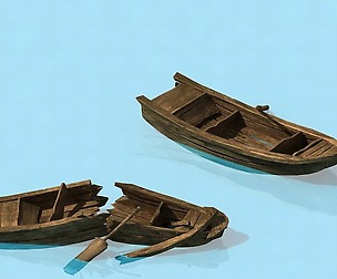 Traffic - Small wooden boat
