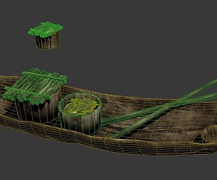 Ancient tribe - wooden boat