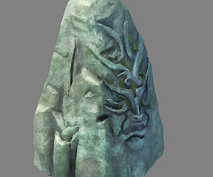 Kazlog shallow bay - stone face statue 01
